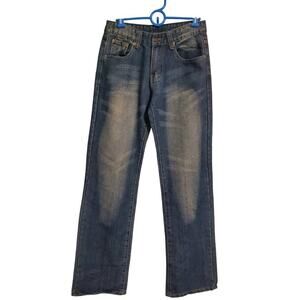 7 For All Mankind Baggy Straight Leg Messy Girl Grungne Blue Jeans Women's Sz 30